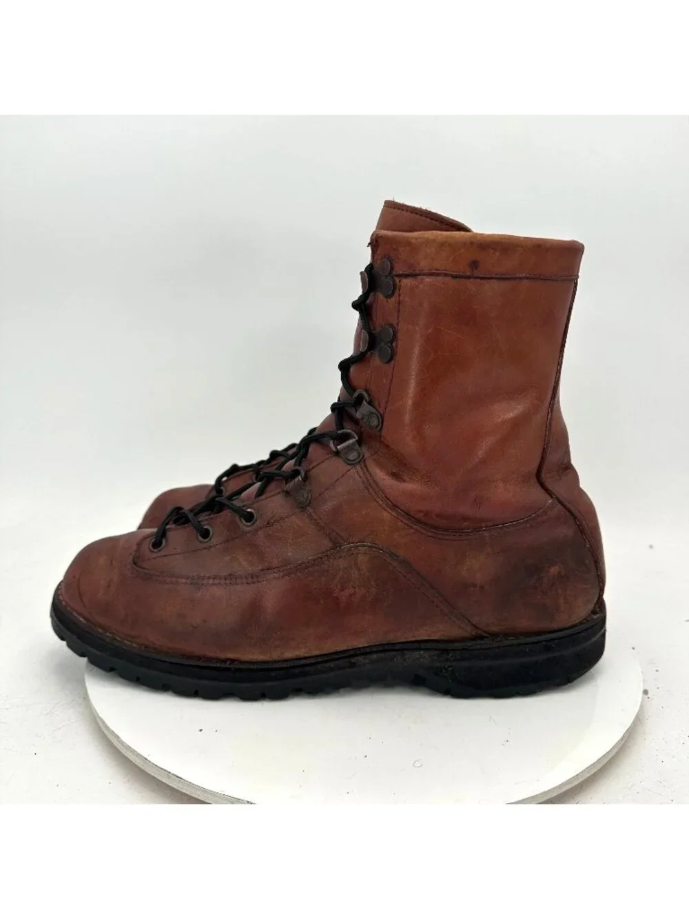 Danner Men Size 11D Brown Leather Vibram Sole Steel Toe Lace Up Combat Boot